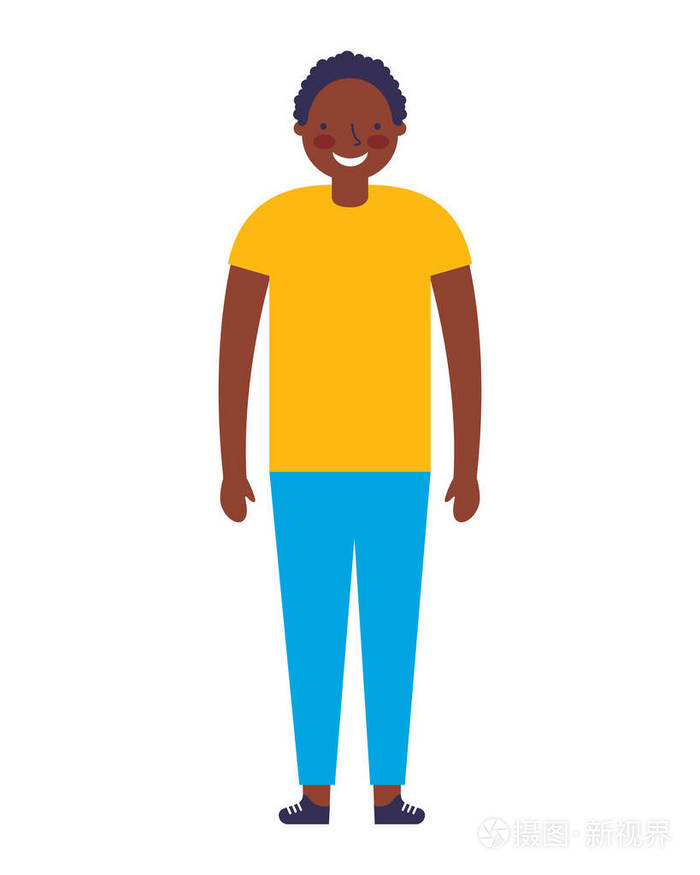 站立在白色背景的小男孩