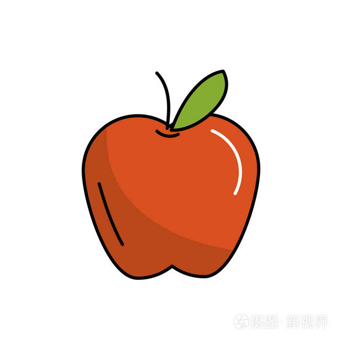 美味健康的苹果水果矢量插图