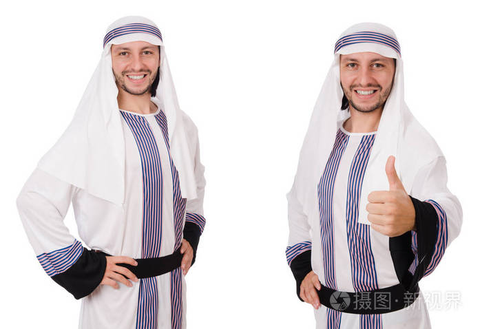 在白色背景查出的男性阿拉伯人