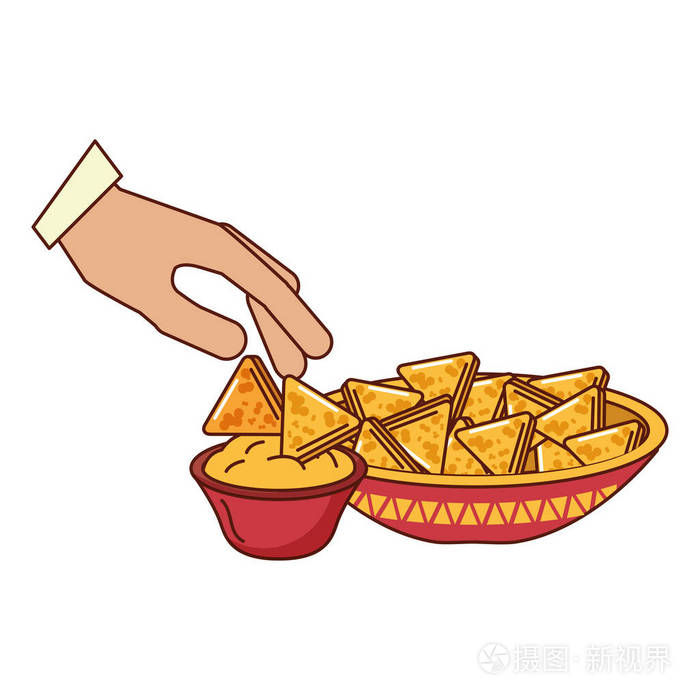 白色背景下与玉米片手工制作