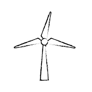 风力发电技术与环境保护矢量图