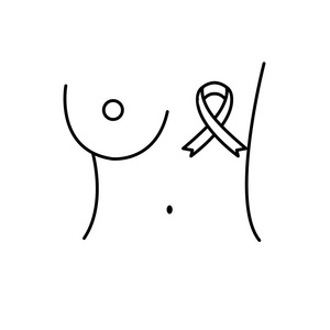 直线乳腺癌疾病和医疗支持向量插图