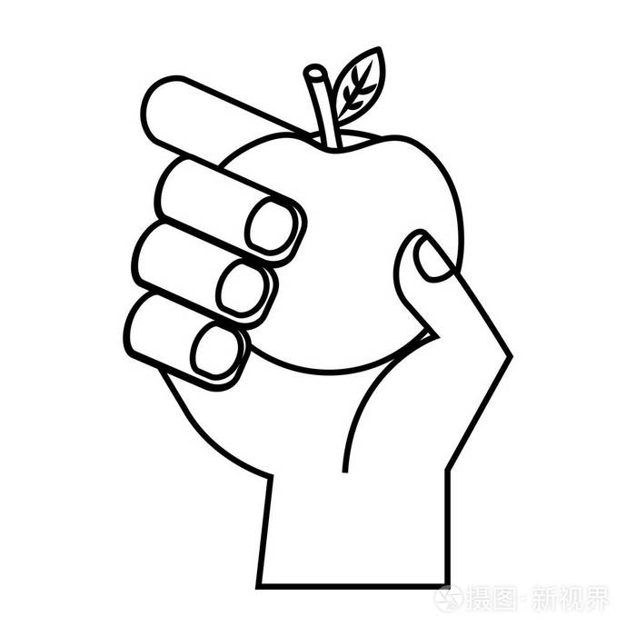 手带白色背景上的苹果