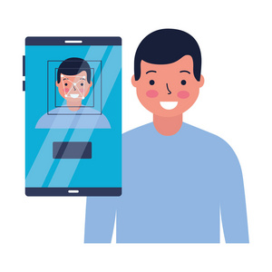 个人脸扫描生物识别数字技术相似素材图片