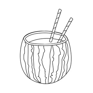 饮料和酒吧标志的孤立对象。网上酒水和派对股票符号集