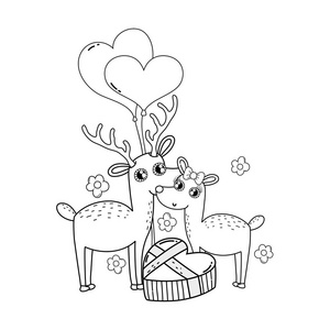 s day greeting card with deer. Vector illustration