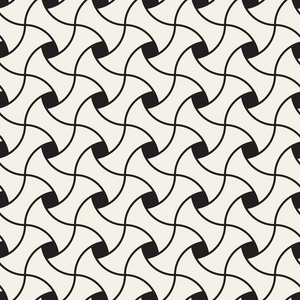 矢量无缝扭曲线图案。 现代时尚抽象纹理。 重复螺旋元素的几何瓷砖。