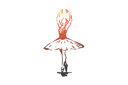 女孩鞋向量芭蕾, 女孩, 跳舞, 女人, 艺术概念.