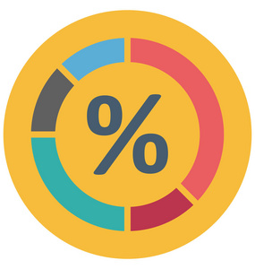 饼图颜色图标隔离和矢量，可以很容易地修改或编辑