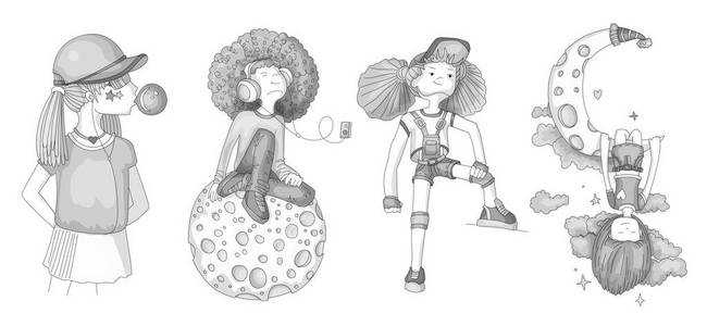 手绘古装少女图片-手绘古装少女素材-手绘古装少女插画-摄图新视界