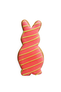 复活节饼干的形状，兔子孤立在白色背景上
