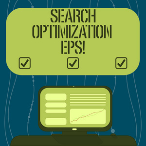 显示搜索优化EPS的文本符号。 概念图片
