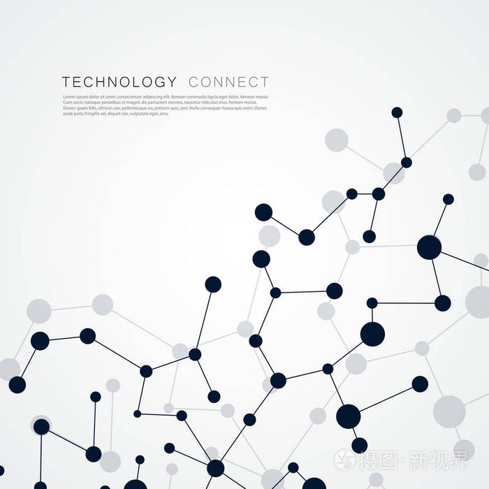 矢量线和点连接科技背景.分子,社交媒体,数字和抽象结构