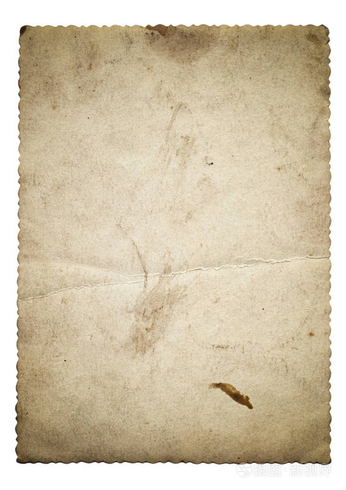 旧照片纹理与污渍和划痕隔离在白色