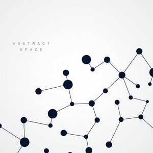 医学生物化学的矢量抽象分子连接与技术设计。带有点和线的概念