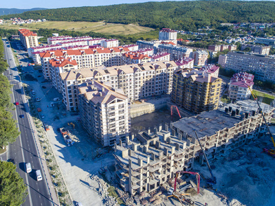 seye view. Residential area with readymade houses and still un