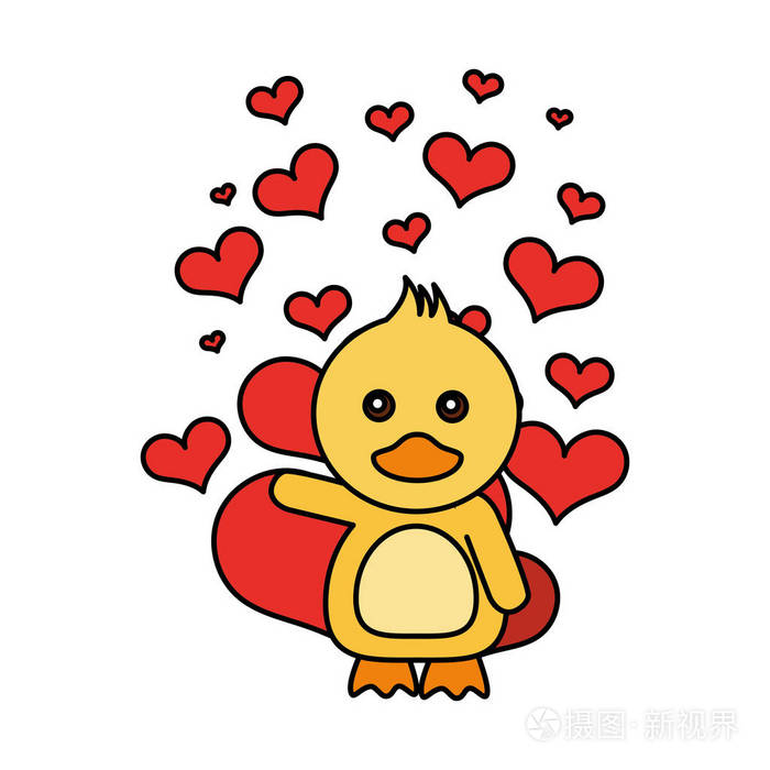 可爱的鸭子心情人节