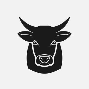 金牛头吉祥物图标设计模板黑白牛头图标牛头线图标牛头平面矢量图标