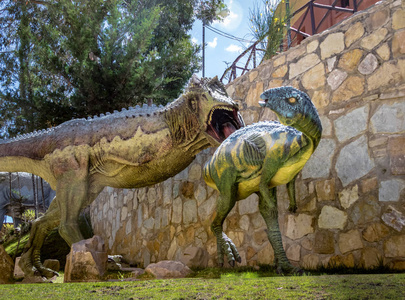玻利维亚苏克雷2016年4月25日玻利维亚卡勒奥科苏克雷白垩纪公园恐龙模型