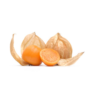 越橘角果实分离白色背景图片