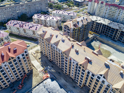 seye view. Residential area with readymade houses and still un