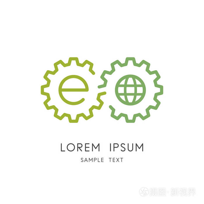 环境和生态系统工业和齿轮平滑矢量图标.