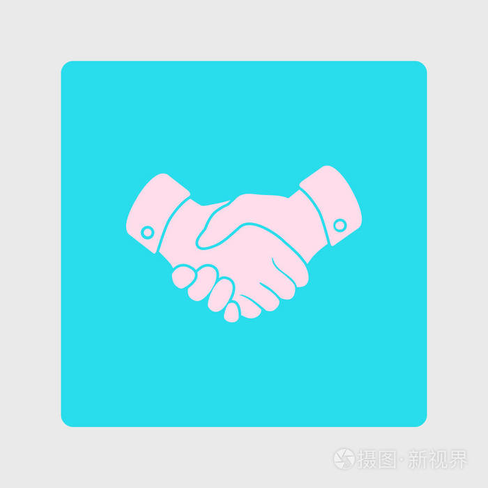 握手标志图标成功的商业象征平面设计风格