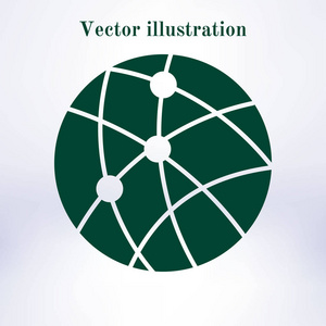全球技术或社交网络图标标志Simbol。