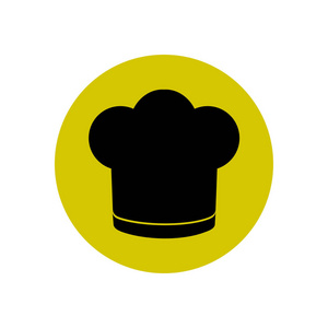 厨师帽标志图标。帽子烹饪符号。
