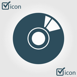光盘或DVD图标..压缩磁盘模拟。平面设计风格。