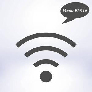Wifi符号。矢量无线网络图标..平面设计