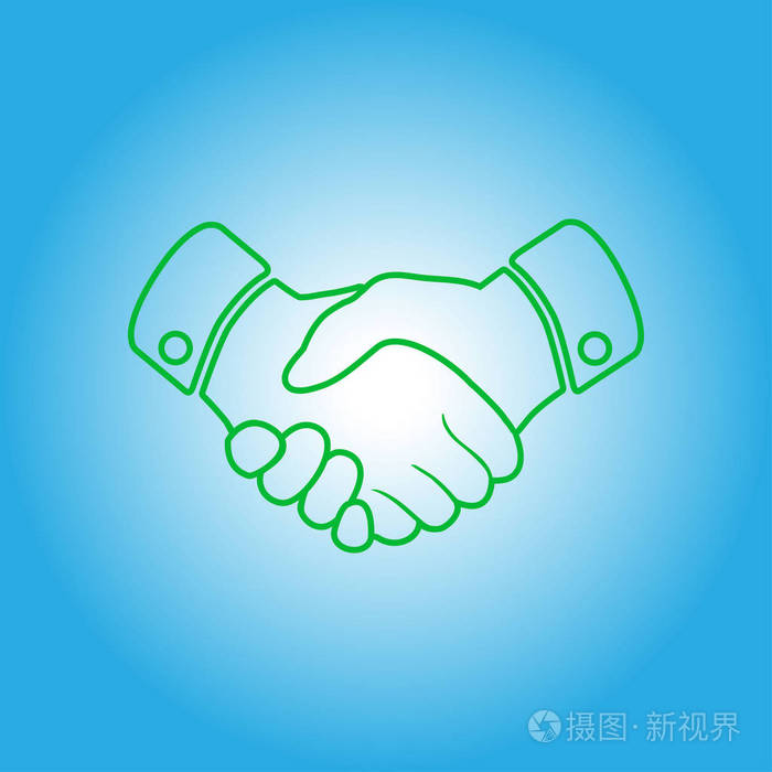 握手标志图标.成功的商业象征.平面设计风格.
