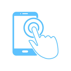 触摸屏智能手机标志图标.手指针符号.平面设计风格.矢量eps10.照片