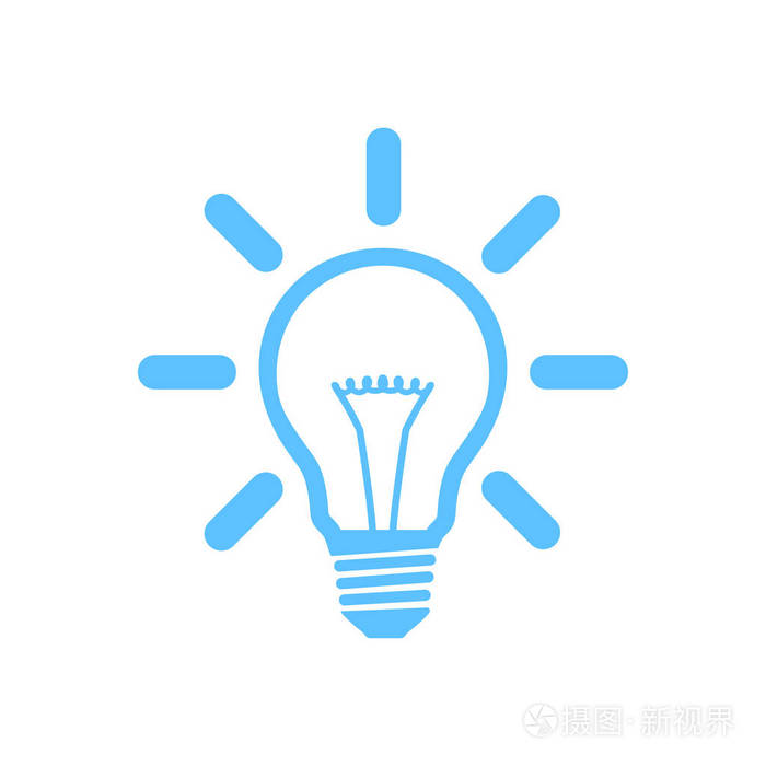 灯光标志图标. 想法灯泡符号.