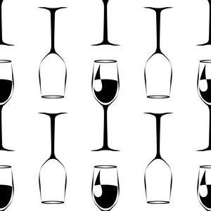 玻璃与葡萄酒剪影图片