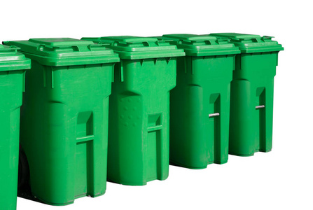 环保回收站白色背景容器环保废物