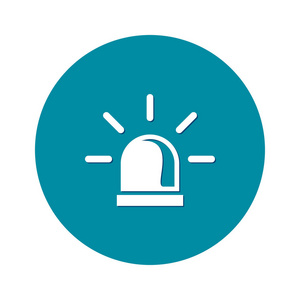 单按钮警察的单一图标. 报警电源按钮. 报警按钮.照片