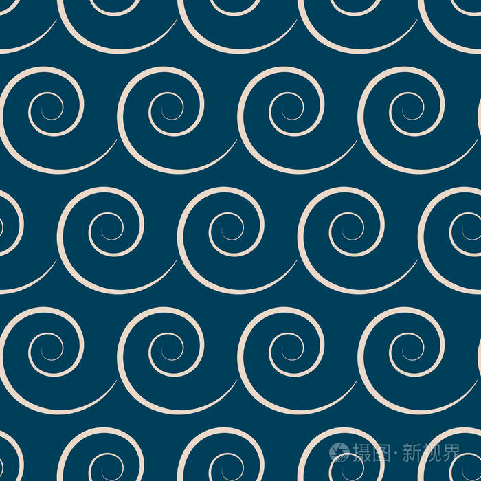 海上波浪的无缝图案向量