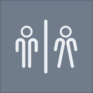 wc标志图标. 厕所符号. 男女厕所. 平面设计. 红色和白色.照片