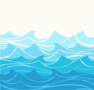 蓝色水banner蓝色的水海浪抽象向量背景.