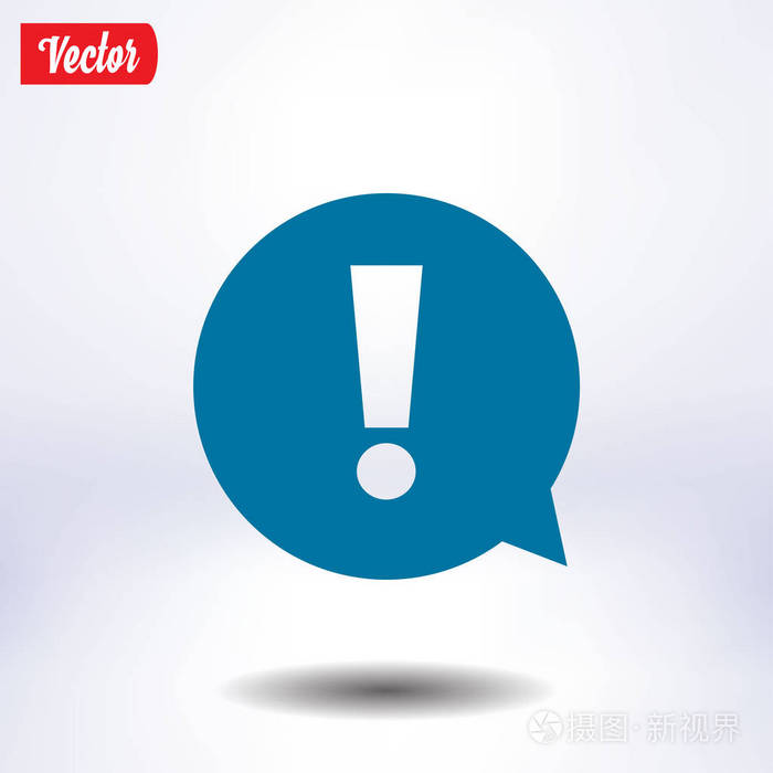 感叹号. 危险警告符号. 平面设计风格. 矢量eps10.