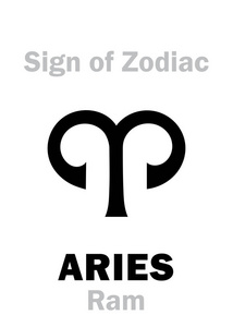 占星术字母 生肖白羊座 公羊 象形文字符号 单符号 插画 正版商用图片18lrl0 摄图新视界