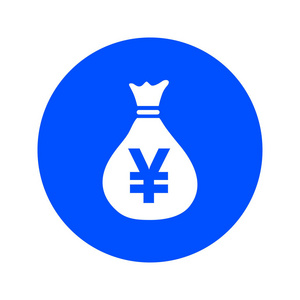 钱包图标。日元货币语音泡沫符号。平面设计风格。EPS10.