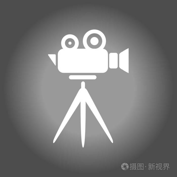 电影院摄像机图标. 平面设计风格. 矢量eps10.