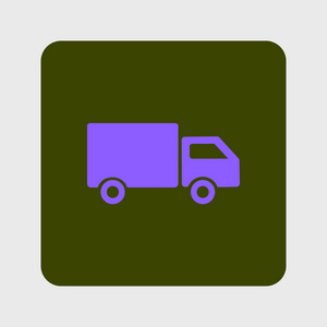 送货卡车标志图标。 货车标志。 装运和免费送货。 平的风格。 矢量EPS10。
