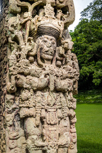 玛雅遗址中雕刻的斯特拉的细节科普兰考古司