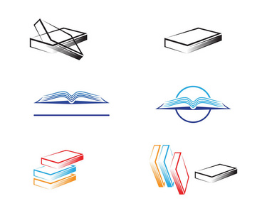 书籍阅读标志和符号模板图标应用程序