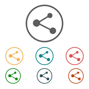 共享收益共享标志图标. 平面设计风格.照片