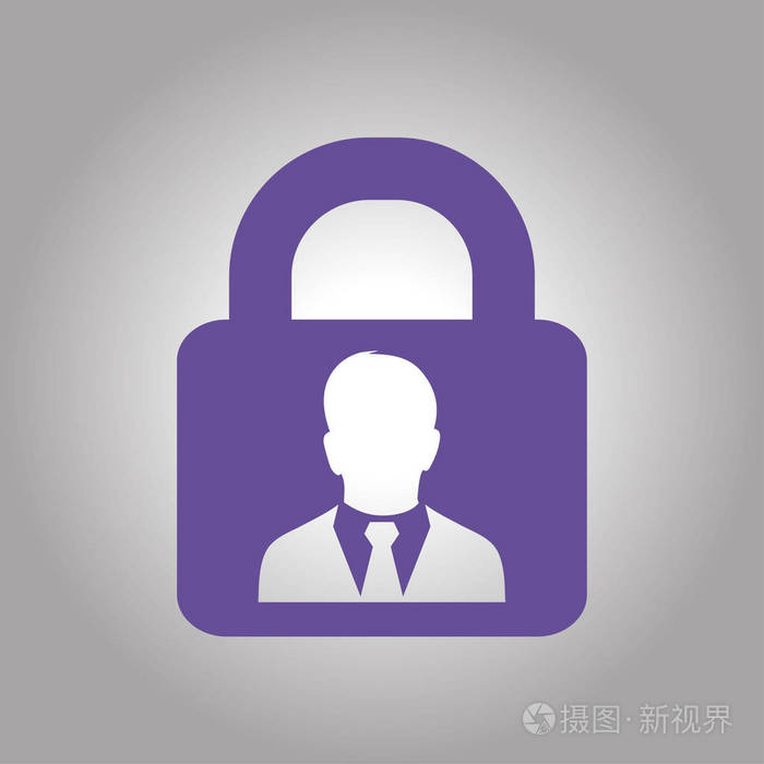 用户登录或认证图标. 平面设计风格. 向量eps10.