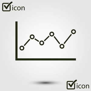 图表图标。 图表符号。 平面设计风格。